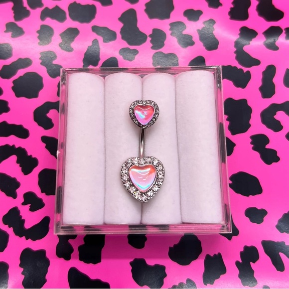 Pink heart belly ring - Picture 1 of 1